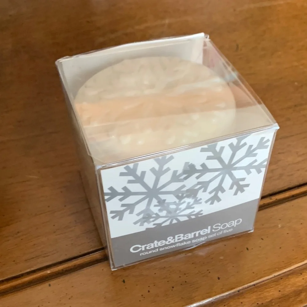 Crate&Barrel Cream Snowflake Soap